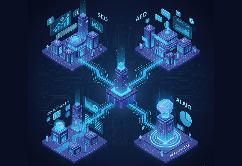 SEO vs. AEO vs. GEO vs. AIO: Why the Difference Defines Your ROI